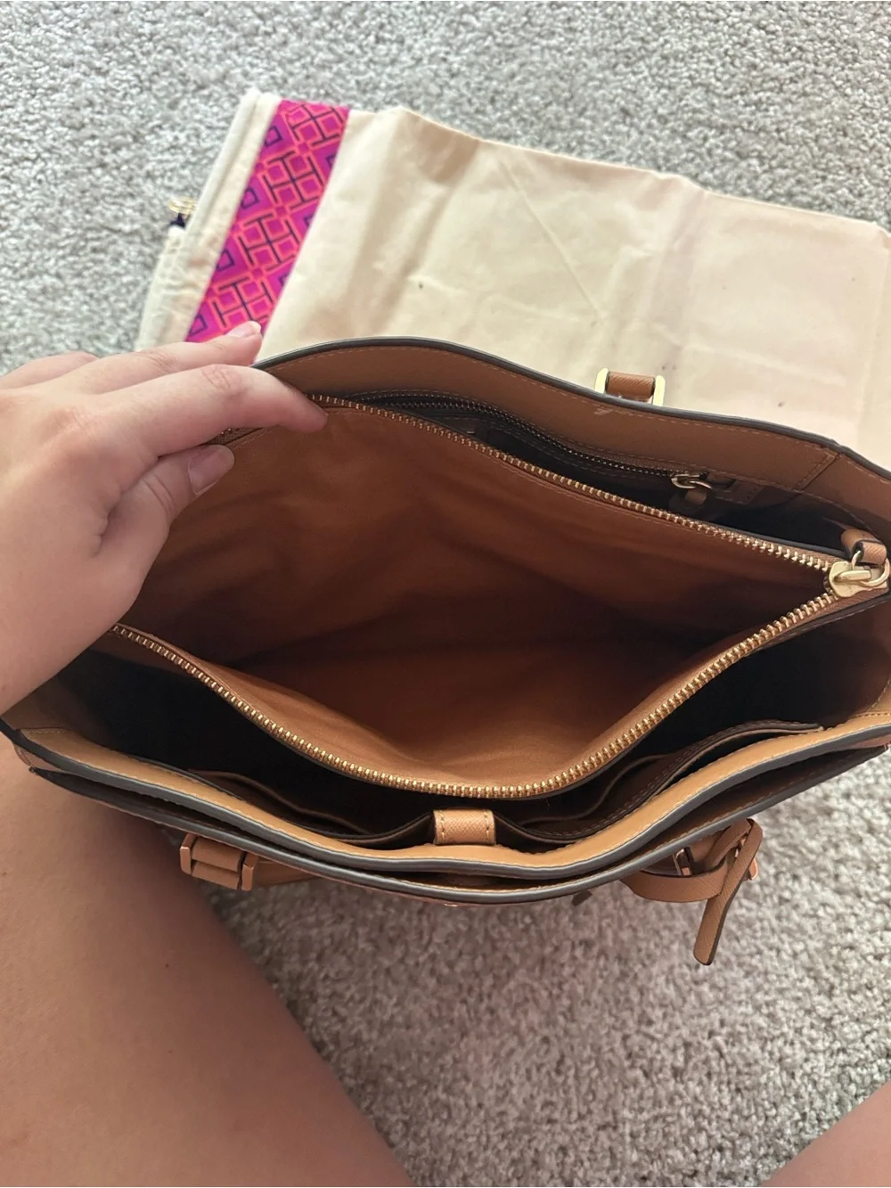 Tory Burch Tan Leather Tote Bag